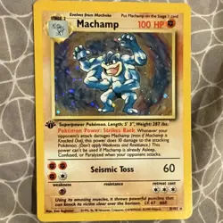 Pokemon TCG Machamp Base Set 1st Edition Holo Rare Stage 2 100 HP 8/102 English… - Image 3