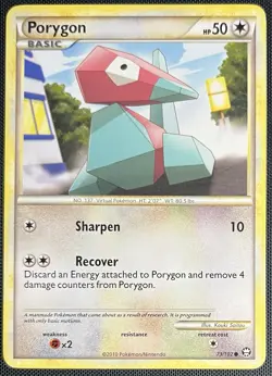 Porygon 73/102 Pokemon English HeartGold & SoulSilver Triumphant 2010 - Image 1