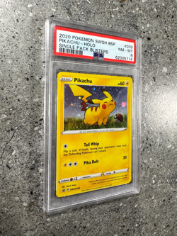 Pokemon TCG Cards Pikachu SWSH039 Black Star Promo Cosmos Holo PSA 8 NM-MT - Image 3