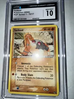 Pokemon TCG Torkoal POP Series 1 10/17 Non Holo Common CGC 10 Gem Mint - Image 2
