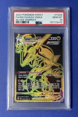 2022 Pokemon SWSH FA/Rayquaza VMax Silver Tempest #TG29 PSA 10 GEM MT - Image 1