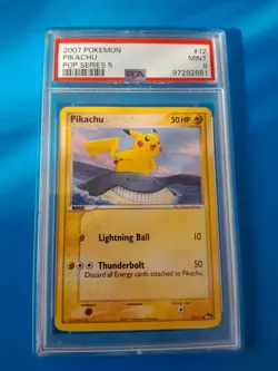 Pokemon 2007 Pikachu Pop Series 5 12/17 Non-Holo PSA 9 MINT - Image 1