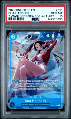 2025 ONE PIECE 051 SEVEN WARLORDS OF THE SEA PROMO ALT ART BOA HANCOCK PSA 10 - Image 1