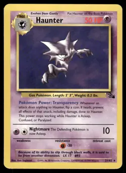 Pokemon Cards Haunter 21/62 Unlimited Fossil WOTC Rare LP *2 - Image 1
