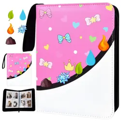 4 Pocket Trading Card Binder, Double Sided Card Album Holder, Premium Zip Tra... - Image 1