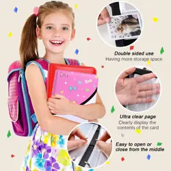 4 Pocket Trading Card Binder, Double Sided Card Album Holder, Premium Zip Tra... - Image 4