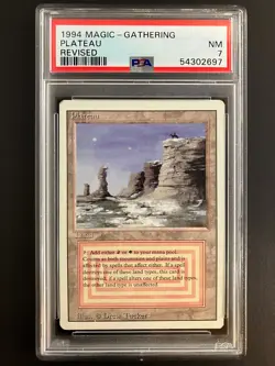 MTG | PLATEAU | REVISED | PSA GRADED 7 NEAR MINT | RESERVED LIST | DUAL LAND - Image 1