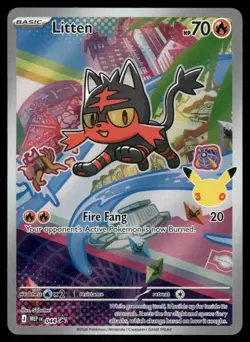 Pokemon Cards Litten 044 Mega Evolution Holo Promo NM - Image 1