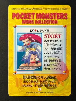 Jessie James 122 Carddass Anime Collection - Pokemon Card Near Mint - Image 2