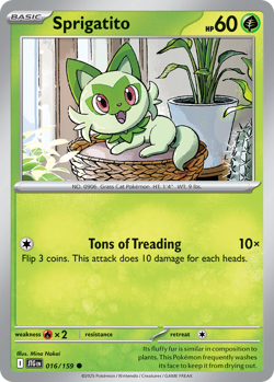 Sprigatito 016/159 Common Journey Together Pokemon NM - Image 1