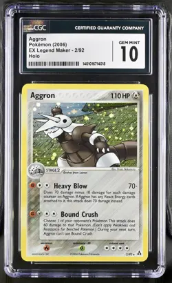 CGC 10 Aggron 2/92 Holo EX Legend Maker Graded Pokemon Card - Image 1