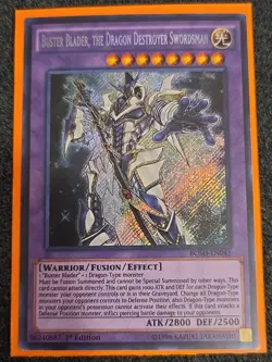 Yugioh Buster Blader, The Dragon Destroyer Swordsman BOSH-EN045 Secret 1st Ed LP - Image 1