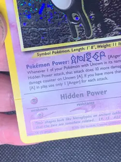 Unown A 14/75 Holo - Neo Discovery Pokemon Card - DMG - Image 2