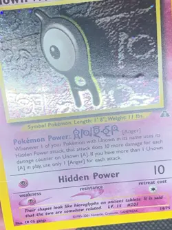 Unown A 14/75 Holo - Neo Discovery Pokemon Card - DMG - Image 3