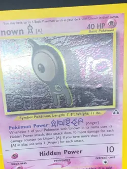 Unown A 14/75 Holo - Neo Discovery Pokemon Card - DMG - Image 4