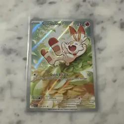 Pokemon Scorbunny 225/217 Illustration Rare Scarlet & Violet Holo Fire Basic - Image 1