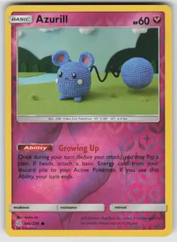 Azurill 146/236 Common Cosmic Eclipse Pokemon Reverse Holo Near Mint - Image 1