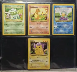 Pokemon TCG Base Set Shadowless Starters Lot Pikachu Charmander Squirtle Etc - Image 1