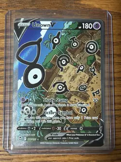 Pokemon Unown V 177/195 Silver Tempest Full Art Ultra Rare Holo HP 180 - Image 1