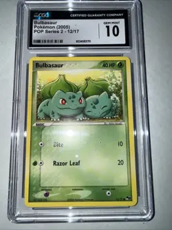 Pokemon Bulbasaur POP Series 2 #12 CGC 10 Gem Mint - Image 3