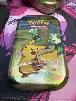 Pokemon Paldea Friends Mini Tin - PIKACHU & CAPSAKID (2 Packs, 1 sticker sheet+) - Image 1