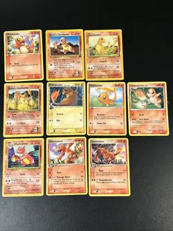 LOT of 10 Vintage Charmander/Charmeleon Pokemon Cards DAMAGED - Image 1