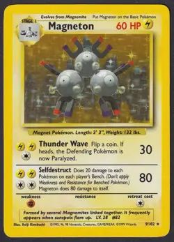 Pokemon Magneton 9/102 Holo Base Set - Image 1