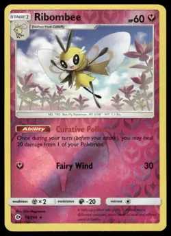 Pokemon SM Base Set #93/149 Ribombee Reverse Holo - Image 1