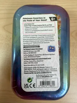 Pokemon Prismatic Evolutions Mini Tin Evee FLAREON New Sealed - Image 2