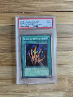 PSA 9 Ring of Magnetism 1st Edition MRD-139 Yu-Gi-Oh! Metal Raiders 2002 - Image 1