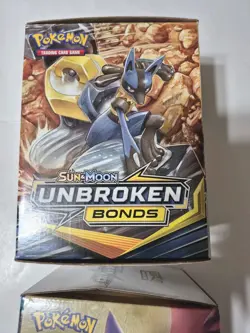 Pokemon Sun Moon Team Up 3 Card Unbroken Bonds Booster Pack Empty Display Box - Image 3