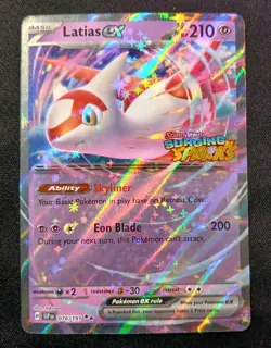 Pokemon TCG Latias EX Double Rare Holo Card 076/191 Surging Sparks Stamped NM - Image 1