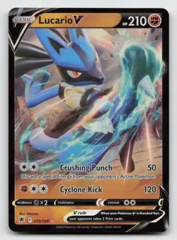 Lucario V - 078/189 - Pokemon Astral Radiance Sword & Shield Ultra Rare Card NM - Image 1