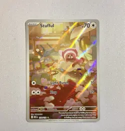 Stufful 154/132 Illustration Rare Holo- Mega Evolution Pokemon TCG- NM - Image 1