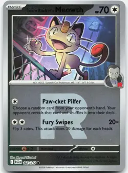 Team Rocket's Meowth (Team Rocket) ME: Ascended Heroes 161/217 NM/M Pokemon Holo - Image 1