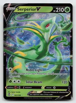 Serperior V - 007/195 - Pokemon Silver Tempest Sword & Shield Ultra Rare Card NM - Image 1