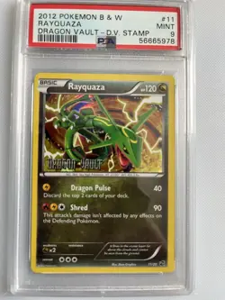 Pokemon PSA 9 2012 B & W Rayquaza Dragon Vault Stamp Super Rare Low Pop - Image 1