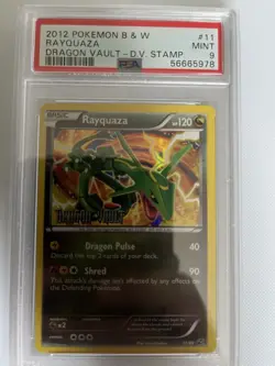 Pokemon PSA 9 2012 B & W Rayquaza Dragon Vault Stamp Super Rare Low Pop - Image 3