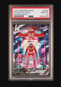Pokemon TCG Deoxys VMAX GG45/GG70 Crown Zenith Holo Ultra Rare PSA 10 - Image 1