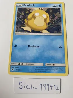 Pokemon Psyduck Normal Common Hidden Fates 11/68 LP/NM - Image 1