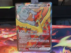 Team Rockets Moltres ex Full Art Destined Rivals NM Sleeved Pokemon Card - Image 1