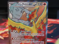 Team Rockets Moltres ex Full Art Destined Rivals NM Sleeved Pokemon Card - Image 2