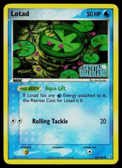 Pokemon Card - Lotad Crystal Guardians 55/100 Reverse Holo Stamped - Image 1