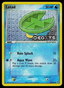 Pokemon Card - Lotad Deoxys 63/107 Common Reverse Holo Stamped - Image 1