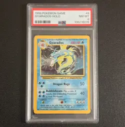 1999 POKEMON #6 GYARADOS BASE SET UNLIMITED HOLO NM-MT PSA 8 - Image 1