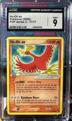 Ho-Oh ex 17/17 Non Holo CGC 9 Pokemon 2006 POP Series 3 TCG Population Of 4 - Image 1