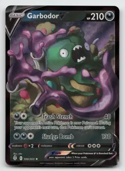 Garbodor V - 100/203 - Pokemon Evolving Skies Sword & Shield Ultra Rare Card NM - Image 1