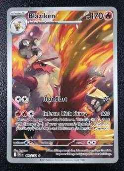 Pokemon Blaziken Illustration Rare IR Full Art Holo 192/182 Destined Rivals - Image 1