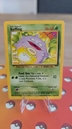 Koffing 51/102 Base Set - Common - Pokemon Card TCG - WOTC Near Mint - Image 1