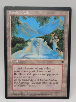 MTG Rainbow Vale Vintage Magic The Gathering Land Old Border MP - Image 1